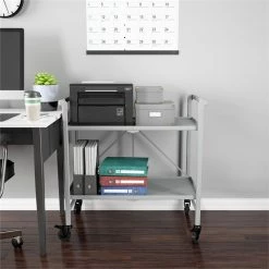 Outlet 🎁 Cosco SMARTFOLD Folding Serving Bar Cart In Silver 🤩 -Guest Chairs Sales 1395379 12 L