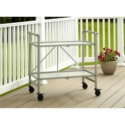 Outlet 🎁 Cosco SMARTFOLD Folding Serving Bar Cart In Silver 🤩 -Guest Chairs Sales 1395379 23 L