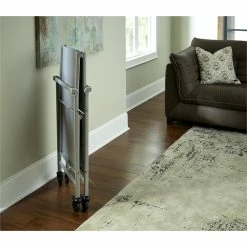 Outlet 🎁 Cosco SMARTFOLD Folding Serving Bar Cart In Silver 🤩 -Guest Chairs Sales 1395379 24 L
