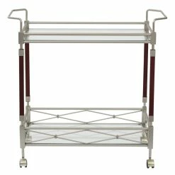 Top 10 👍 Office Star Melrose Serving Cart With Clear Tempered Glass And Nickel Brush Metal Frame 🎉 -Guest Chairs Sales 1463718 8 L