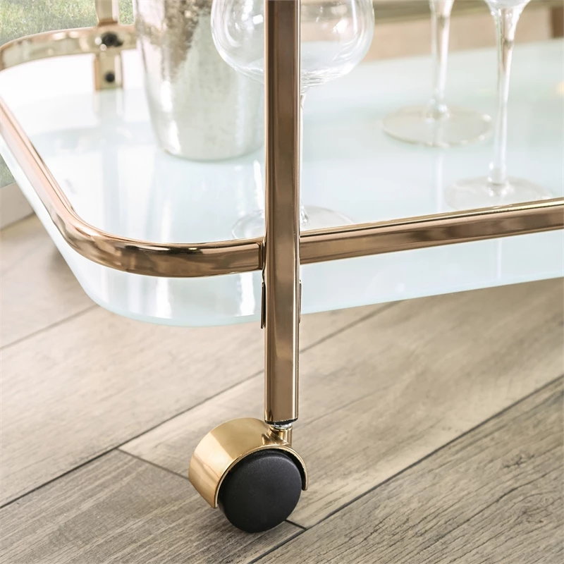 New π― Furniture Of America Anneliese Contemporary Metal Bar Cart In Gold Champagne βοΈ 3 New π― Furniture Of America Anneliese Contemporary Metal Bar Cart In Gold Champagne βοΈ - Image 3
