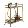 Deals 🥰 Sauder International Lux Metal/Glass Bar Cart In Satin Gold 🔔