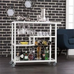 Discount β Southern Enterprises Holly And Martin Zephs Bar Cart - White π―