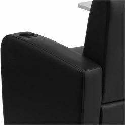 Best deal 😀 Flash Furniture Leather Guest Chair With Cup Holder In Black 💯 -Guest Chairs Sales 1521125 5 L