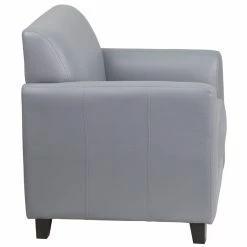 Discount 🌟 Flash Furniture Leather Reception Chair In Gray 🎁 -Guest Chairs Sales 1521136 6 L