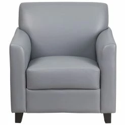 Discount 🌟 Flash Furniture Leather Reception Chair In Gray 🎁 -Guest Chairs Sales 1521136 7 L