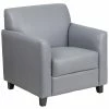 Discount 🌟 Flash Furniture Leather Reception Chair In Gray 🎁