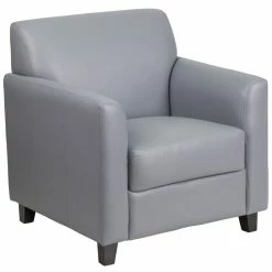 Discount ๐ Flash Furniture Leather Reception Chair In Gray ๐