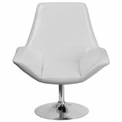 Deals 🛒 Flash Furniture Hercules Leather Swivel Reception Chair In White 🧨 -Guest Chairs Sales 1521174 3 L