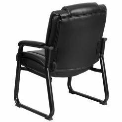 New ⭐ Flash Furniture Leather Office Reception Chair In Black ✨ -Guest Chairs Sales 1521811 2 L