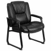New ⭐ Flash Furniture Leather Office Reception Chair In Black ✨