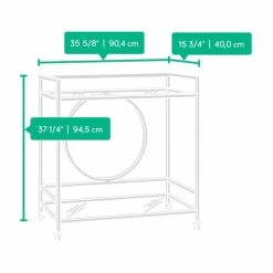 Discount 💯 Pemberly Row Bar Cart In Satin Gold 🧨 -Guest Chairs Sales 1530110 14 L