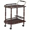 Outlet ⭐ Bowery Hill Serving Cart In Merlot And Brass 🛒