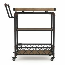Top 10 😍 Furniture Of America Sulema Industrial Metal 3-Tier Bar Cart In Sand Black 😉 -Guest Chairs Sales 1544454 91 L
