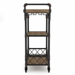 Top 10 😍 Furniture Of America Sulema Industrial Metal 3-Tier Bar Cart In Sand Black 😉 -Guest Chairs Sales 1544454 92 L