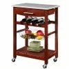 Deals ⌛ Pemberly Row Granite Top Kitchen Cart In Wenge 💯