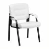 Discount 👏 Scranton & Co Leather Guest Chair With Black Frame In White ✔️