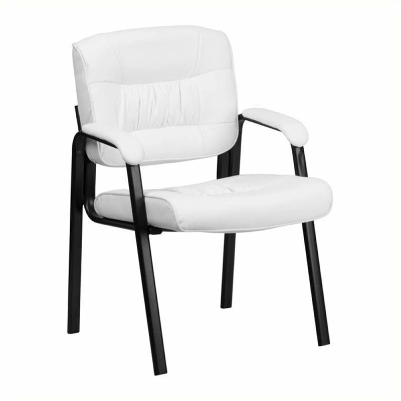Discount ๐ Scranton & Co Leather Guest Chair With Black Frame In White โ๏ธ 1 Discount ๐ Scranton & Co Leather Guest Chair With Black Frame In White โ๏ธ