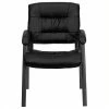 Cheap ⭐ Scranton & Co Leather Guest Chair With Titanium Frame In Black 🥰