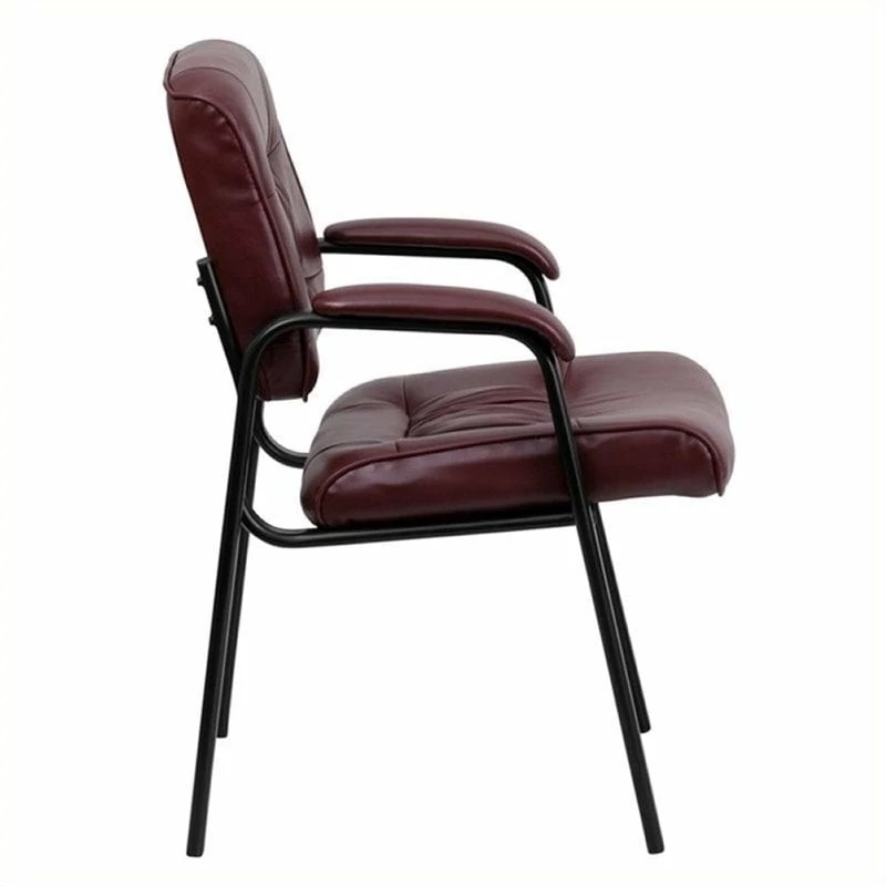 New ⭐ Scranton & Co Leather Guest Chair With Black Frame In Burgundy ❤️ 2 New ⭐ Scranton & Co Leather Guest Chair With Black Frame In Burgundy ❤️ - Image 2