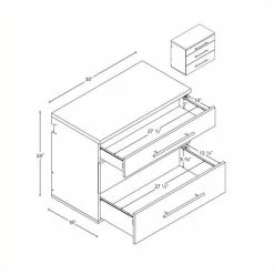 Deals ✨ Hawthorne Collections 3 Drawer Storage Cabinet In Light Gray Laminate ✨ -Guest Chairs Sales 1574910 5 L