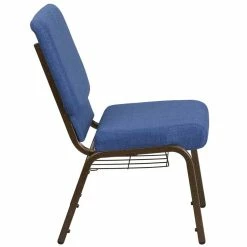 Outlet 👏 Flash Furniture Hercules Fabric Church Chair In Blue And Goldvein 🧨 -Guest Chairs Sales 1594994 2 L