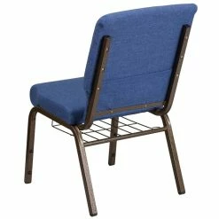 Outlet 👏 Flash Furniture Hercules Fabric Church Chair In Blue And Goldvein 🧨 -Guest Chairs Sales 1594994 3 L