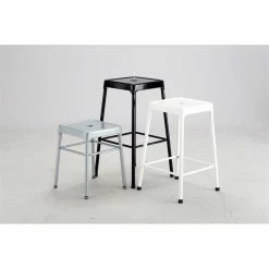 Best Sale ⌛ Safco Steel Backless Guest Stool In Glossy Black - 15.25"W X 18"H ⌛ -Guest Chairs Sales 1605636 5 L