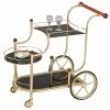 Best Sale 🧨 ACME Furniture ACME Lacy Glass Serving Cart In Gold And Black 🔔
