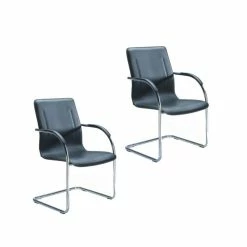 Deals 👏 Boss Office Products Boss Chrome Guest Chair With Chrome Frame And Black Vinyl (Set Of 2) 😉