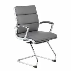 Brand new 🎁 Boss Office Products Boss Executive CaressoftPlus Guest Chair With Metal Chrome 😀