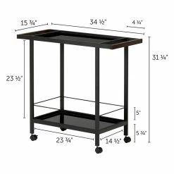 Best reviews of 🔔 South Shore City Life Metal Bar Cart In Black ⭐ -Guest Chairs Sales 1655519 6 L