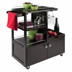 Best reviews of 🧨 Winsome Galen Bar Cart With Serving Tray In Espresso Finish 😍 -Guest Chairs Sales 1663051 14 L