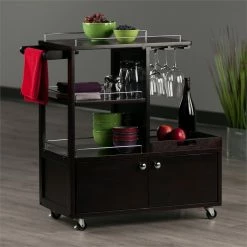 Best reviews of 🧨 Winsome Galen Bar Cart With Serving Tray In Espresso Finish 😍 -Guest Chairs Sales 1663051 7 L