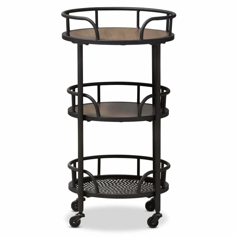 Promo π Baxton Studio Bristol 3 Tier Metal Mobile Serving Cart In Black π― 3 Promo π Baxton Studio Bristol 3 Tier Metal Mobile Serving Cart In Black π― - Image 3