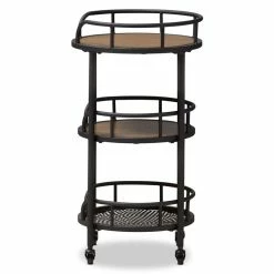 Promo π Baxton Studio Bristol 3 Tier Metal Mobile Serving Cart In Black π― 9 Promo π Baxton Studio Bristol 3 Tier Metal Mobile Serving Cart In Black π― -Guest Chairs Sales 1663431 3 L