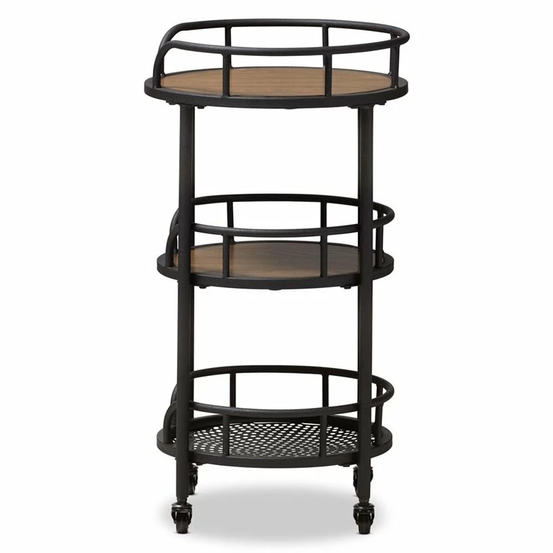 Promo π Baxton Studio Bristol 3 Tier Metal Mobile Serving Cart In Black π― 4 Promo π Baxton Studio Bristol 3 Tier Metal Mobile Serving Cart In Black π― - Image 4