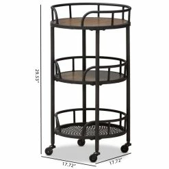 Promo π Baxton Studio Bristol 3 Tier Metal Mobile Serving Cart In Black π― 11 Promo π Baxton Studio Bristol 3 Tier Metal Mobile Serving Cart In Black π― -Guest Chairs Sales 1663431 5 L