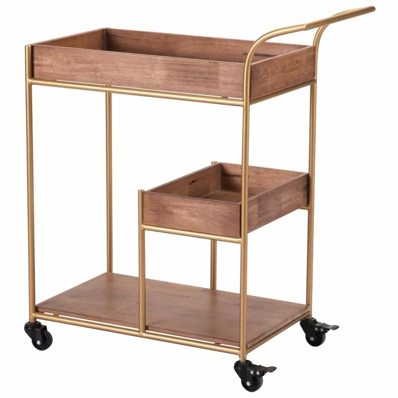 Best deal ๐ ZUO Modern Steel Metal And Rubber Wood Bar Cart With Tray In Brown ๐ 3 Best deal ๐ ZUO Modern Steel Metal And Rubber Wood Bar Cart With Tray In Brown ๐ - Image 3
