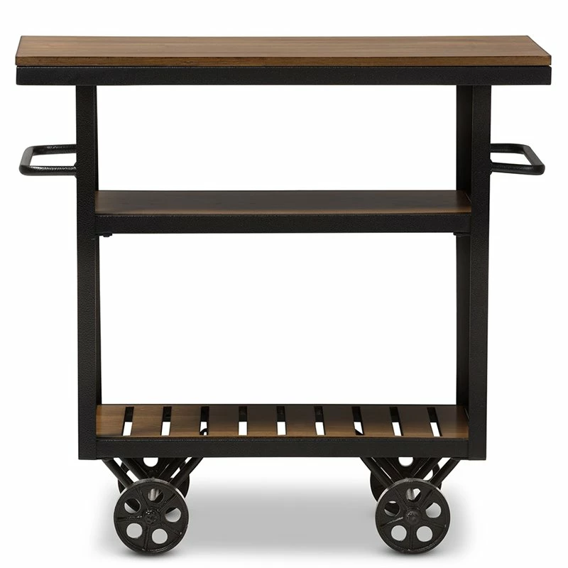 Best Pirce ๐ Baxton Studio Kennedy Bar Cart In Distressed Oak And Antique Black โค๏ธ 3 Best Pirce ๐ Baxton Studio Kennedy Bar Cart In Distressed Oak And Antique Black โค๏ธ - Image 3