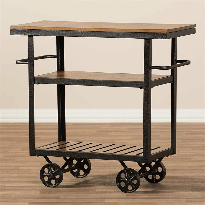 Best Pirce ๐ Baxton Studio Kennedy Bar Cart In Distressed Oak And Antique Black โค๏ธ 5 Best Pirce ๐ Baxton Studio Kennedy Bar Cart In Distressed Oak And Antique Black โค๏ธ - Image 5