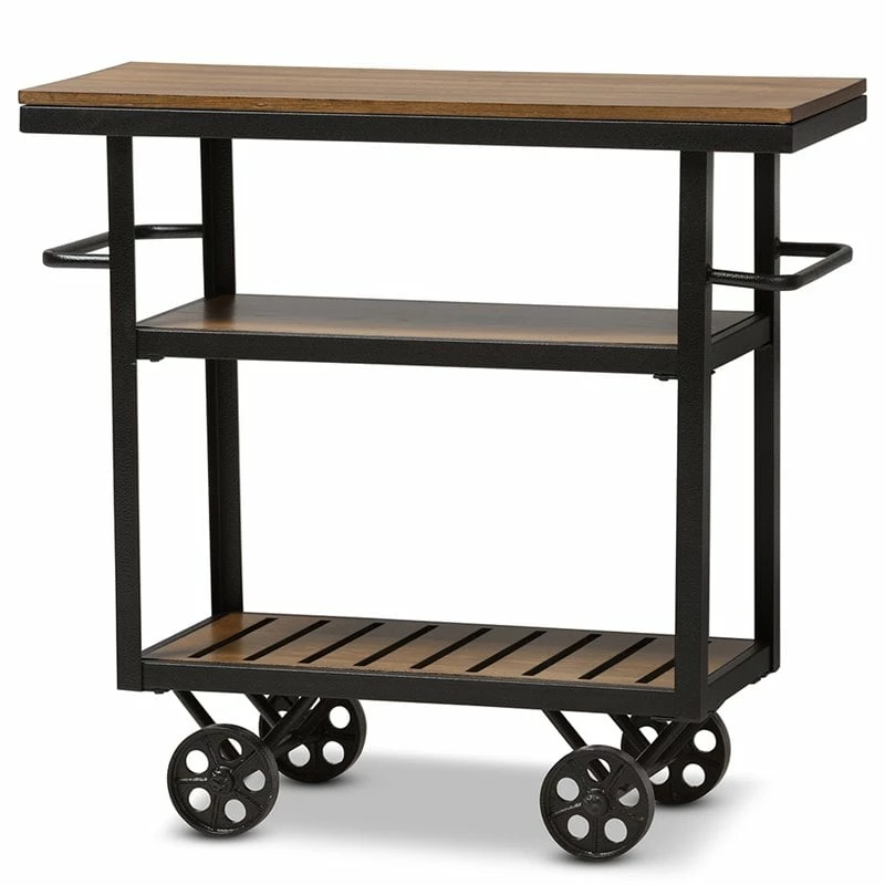 Best Pirce ๐ Baxton Studio Kennedy Bar Cart In Distressed Oak And Antique Black โค๏ธ 1 Best Pirce ๐ Baxton Studio Kennedy Bar Cart In Distressed Oak And Antique Black โค๏ธ