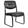 Buy ⭐ Pemberly Row Contemporary Leather Upholstered Guest Chair In Black 🔥