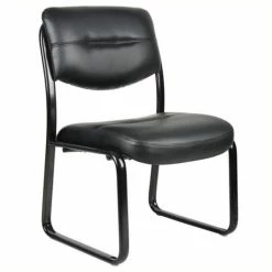 Buy ⭐ Pemberly Row Contemporary Leather Upholstered Guest Chair In Black 🔥