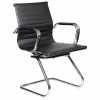 Discount 😉 Pemberly Row Faux Leather Guest Chair In Black And Chrome 😉