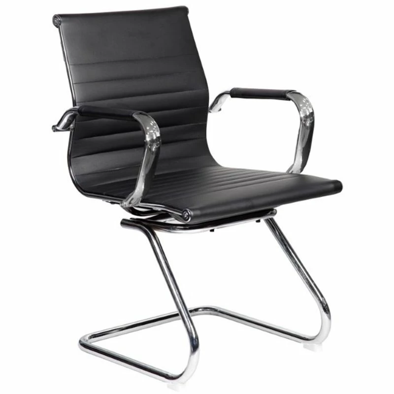 Discount ๐ Pemberly Row Faux Leather Guest Chair In Black And Chrome ๐ 1 Discount ๐ Pemberly Row Faux Leather Guest Chair In Black And Chrome ๐