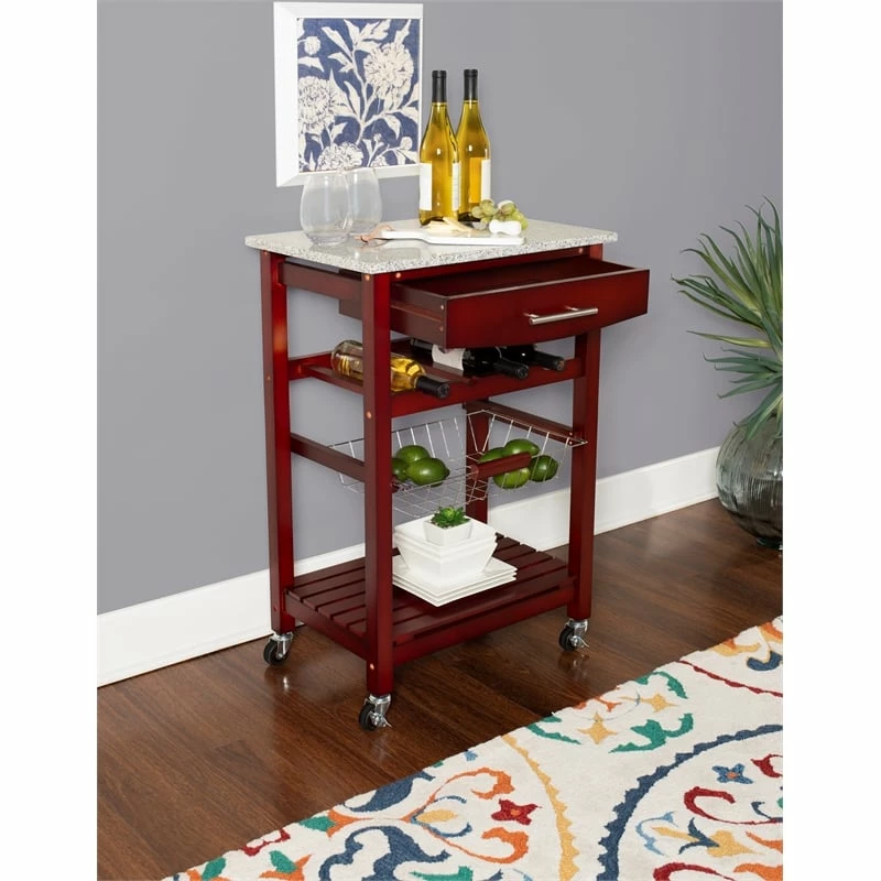 Top 10 โ Linon Natalie Wood And Granite Top Kitchen Cart In Wenge Brown ๐ 5 Top 10 โ Linon Natalie Wood And Granite Top Kitchen Cart In Wenge Brown ๐ - Image 5