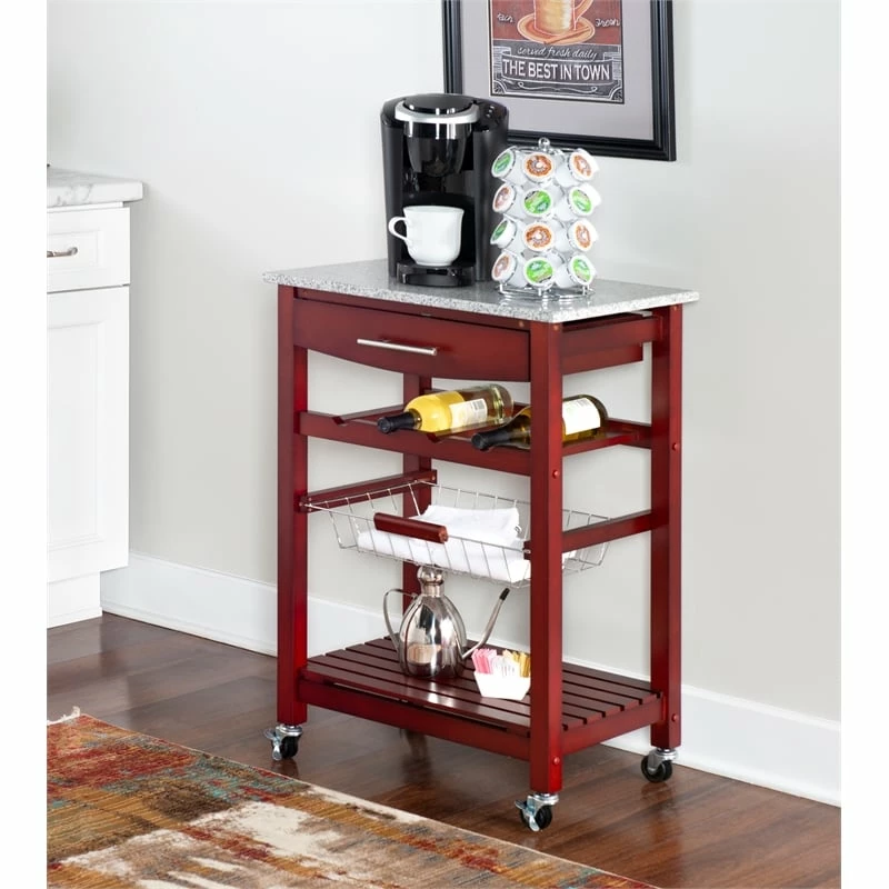 Top 10 โ Linon Natalie Wood And Granite Top Kitchen Cart In Wenge Brown ๐ 4 Top 10 โ Linon Natalie Wood And Granite Top Kitchen Cart In Wenge Brown ๐ - Image 4