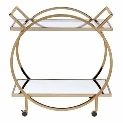 Best reviews of 😍 ACME Furniture ACME Traverse Glass Top Serving Cart In Champagne 💯 -Guest Chairs Sales 1771479 2 L