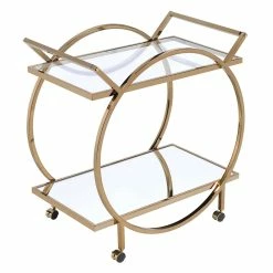 Best reviews of 😍 ACME Furniture ACME Traverse Glass Top Serving Cart In Champagne 💯